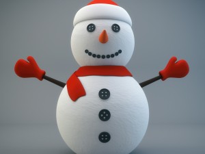 cartoon snowman 3D Model