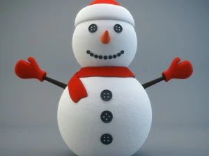 cartoon snowman 3D Model