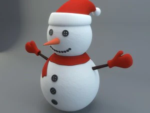cartoon snowman 3D Model
