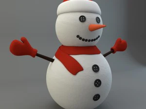 cartoon snowman 3D Model