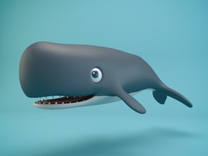 cartoon whale 3D Model
