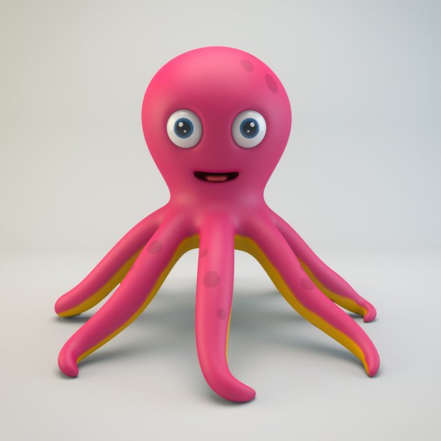 cartoon octopus Modèle 3D .c4d .max .obj .3ds .fbx .stl .blend 