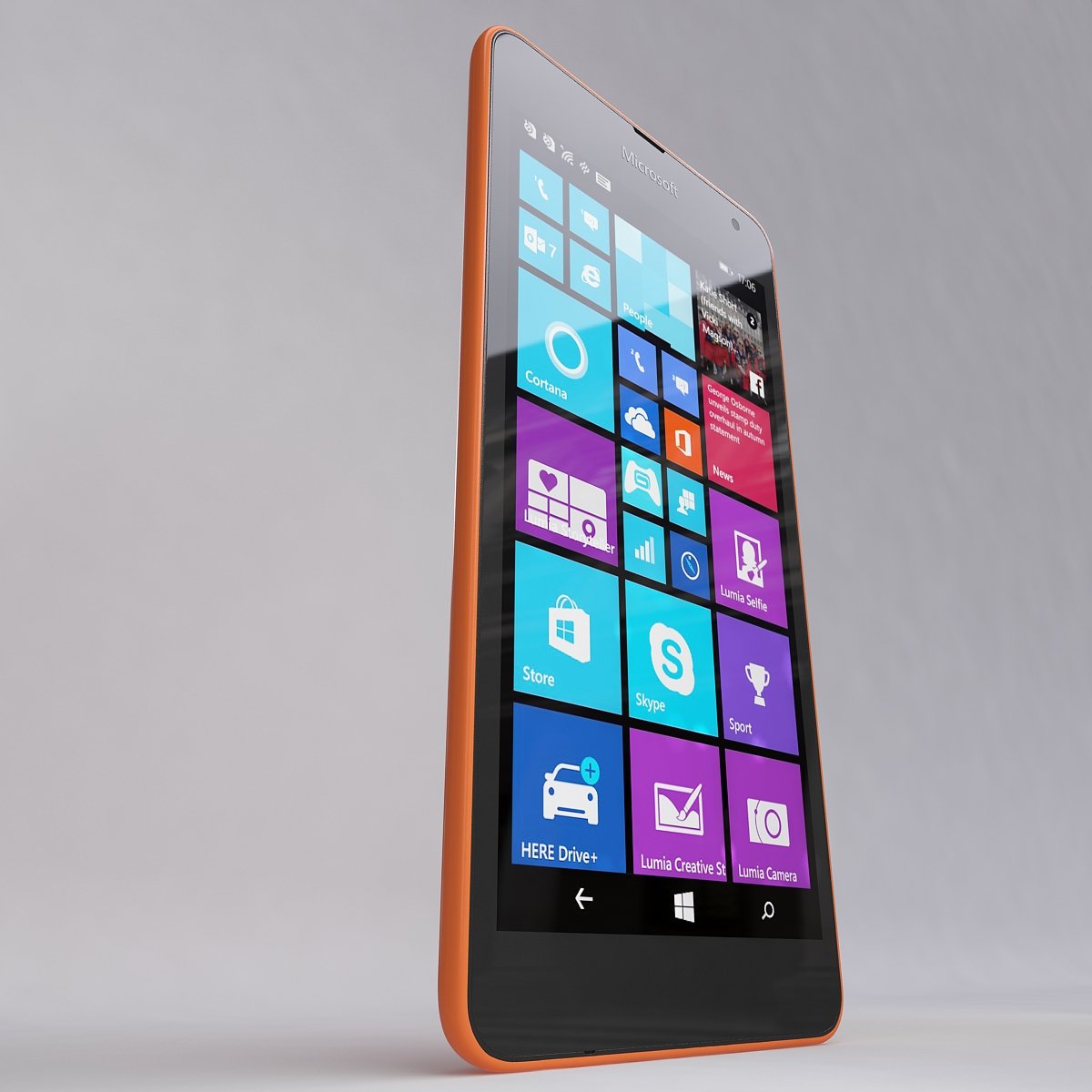 microsoft lumia 535 orange 3D Модель in Телефоны 3DExport