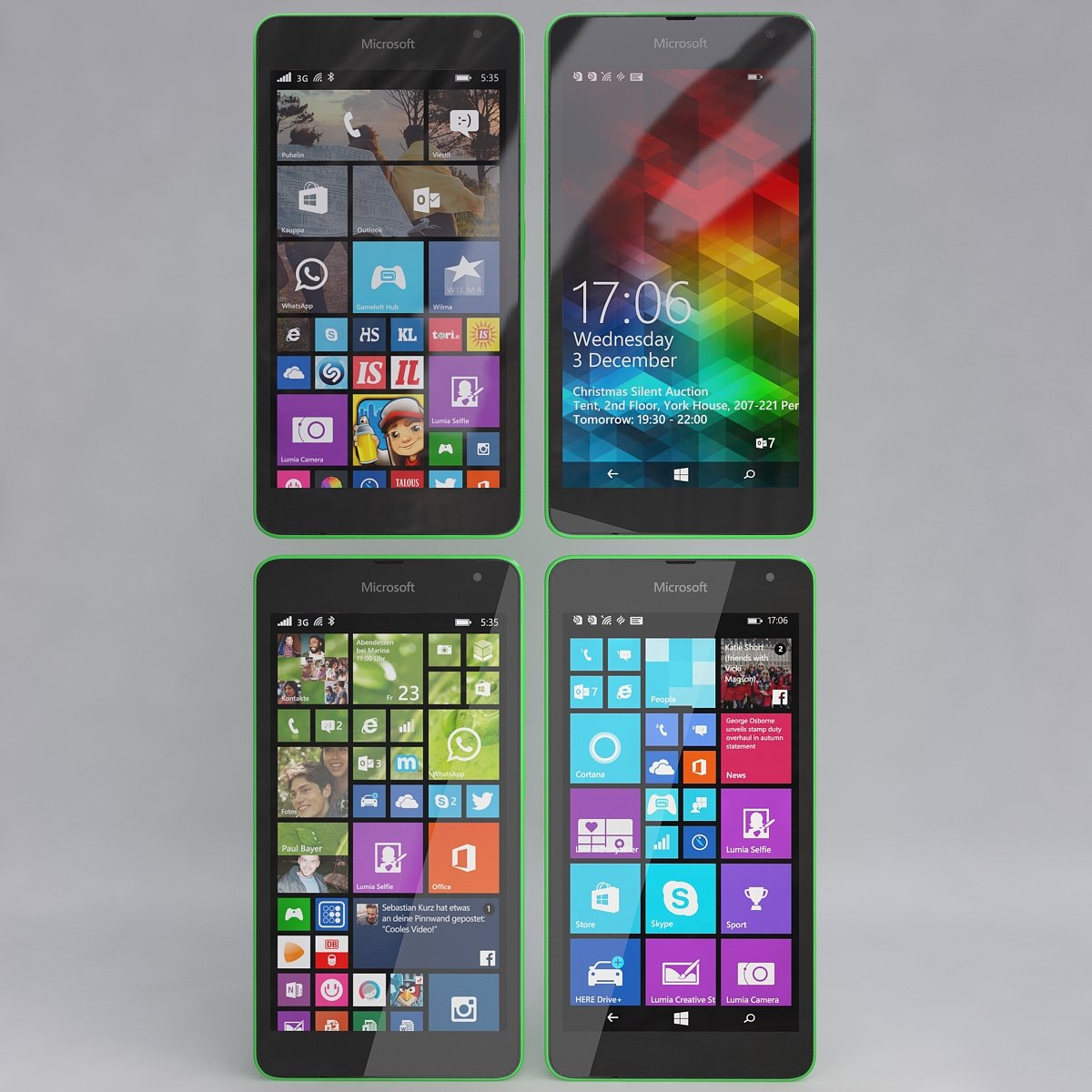 Microsoft Lumia 535 Green 3D Модель In Телефоны 3DExport