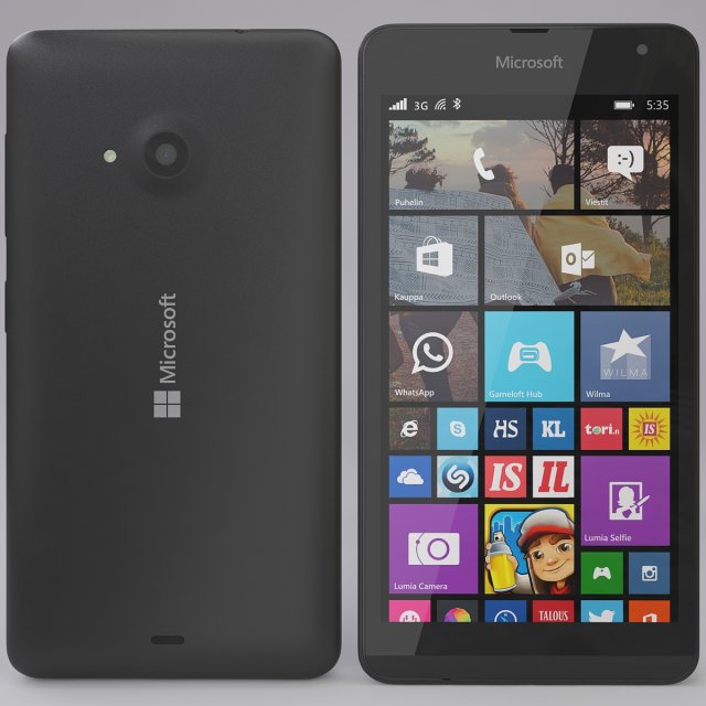 microsoft lumia 535 gray Model 3D .c4d .max .obj .3ds .fbx .stl .blend 