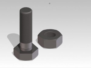 m10 bolt  nut Modelo 3D