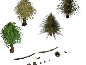 pack nature lowpoly Modèle 3D