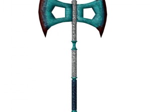 fantasy double edged war axe Modèle 3D
