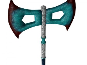 fantasy double edged war axe Modelo 3D