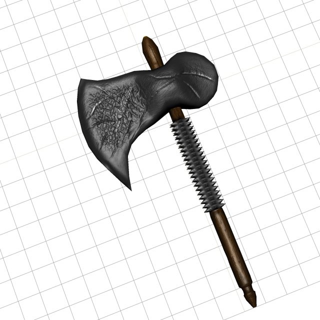 fantasy axe 3D Model .c4d .max .obj .3ds .fbx .stl .blend 