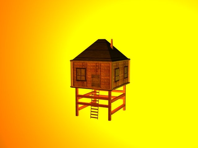 tropical house 3D Model .c4d .max .obj .3ds .fbx .stl .blend 