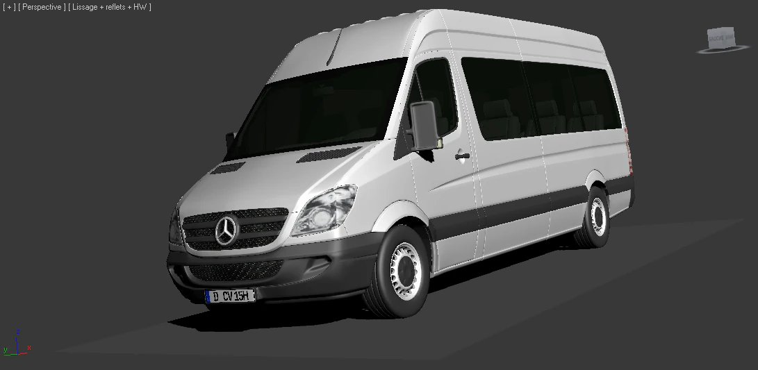 mercedes sprinter 3D Model .c4d .max .obj .3ds .fbx .stl .blend 