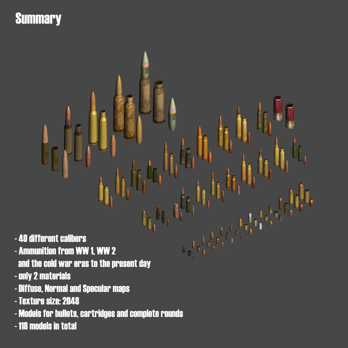 ammo collection 3D Model .c4d .max .obj .3ds .fbx .stl .blend 