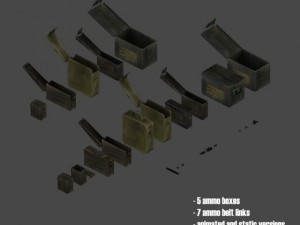 ammo boxes  belt links 3D Model