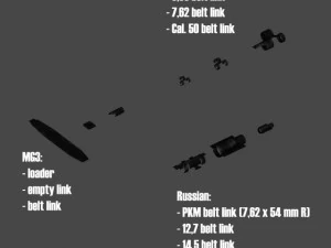 ammo boxes  belt links 3D Model
