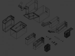 ammo boxes  belt links 3D Model