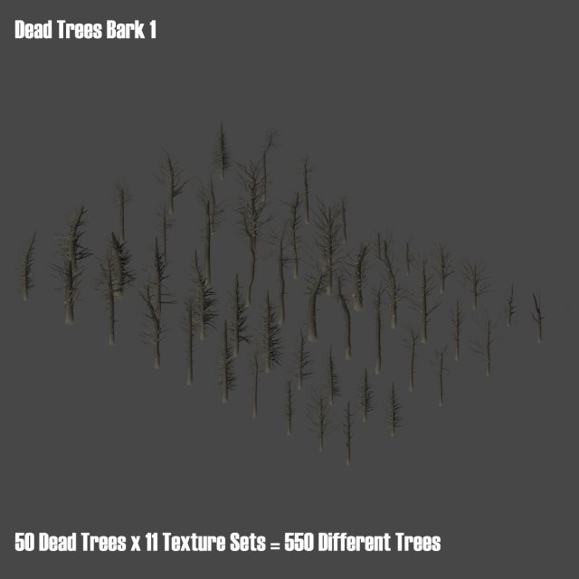 dead trees 3D Модель .c4d .max .obj .3ds .fbx .stl .blend