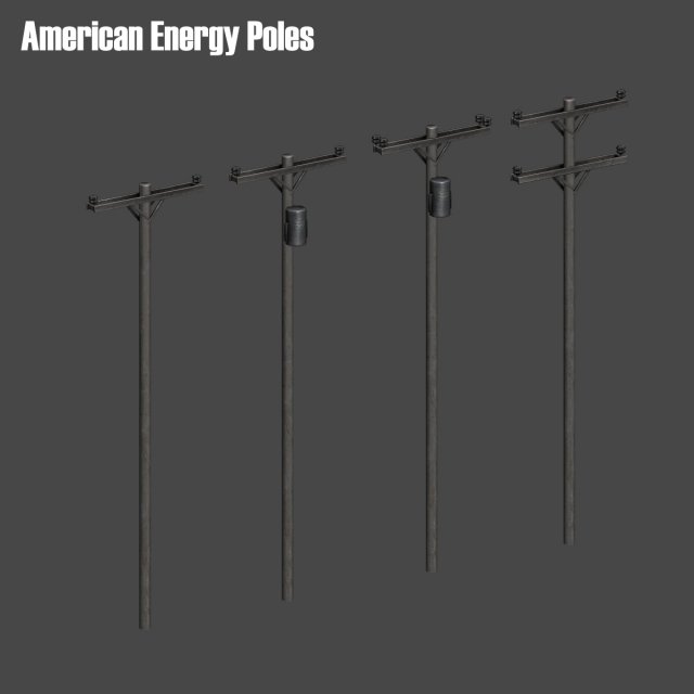 american energy poles Model 3D .c4d .max .obj .3ds .fbx .stl .blend