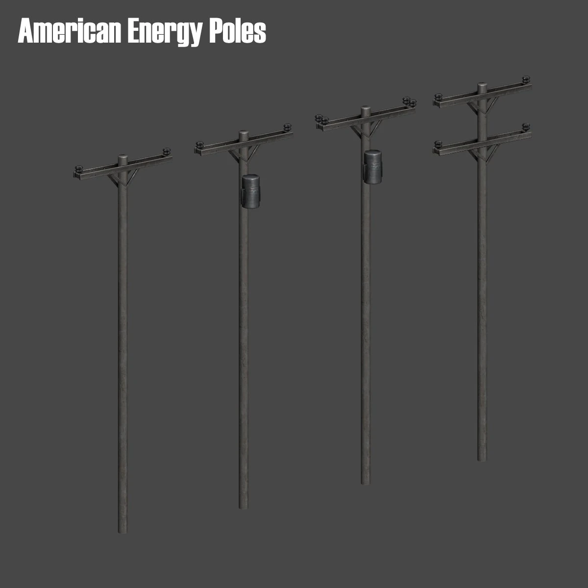 american energy poles 3D Model .c4d .max .obj .3ds .fbx .stl .blend