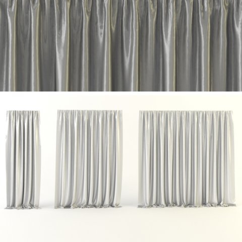 modern silk curtains Modèle 3D .c4d .max .obj .3ds .fbx .stl .blend 