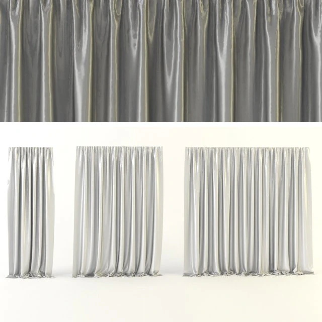 modern silk curtains 3D Model .c4d .max .obj .3ds .fbx .stl .blend 