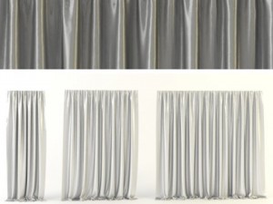modern silk curtains Model 3D