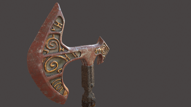 battle axe 3Dモデル .c4d .max .obj .3ds .fbx .stl .blend 