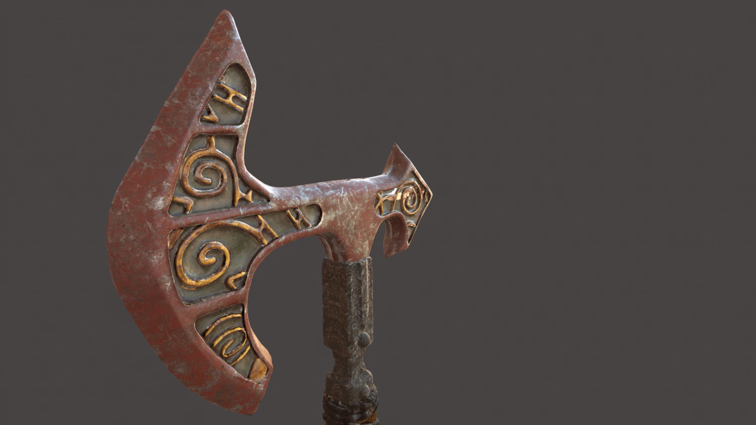battle axe 3D Model .c4d .max .obj .3ds .fbx .stl .blend 