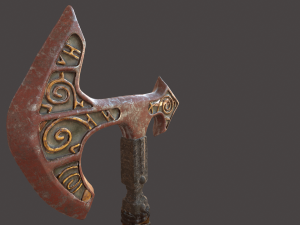battle axe polys and tris Modello 3D