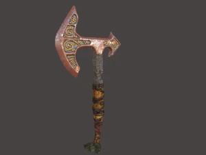 battle axe polys and tris 3D Model