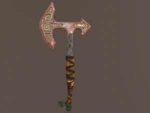 battle axe polys and tris 3D Model