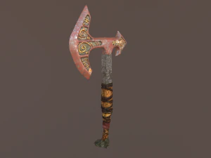 battle axe polys and tris 3D Model