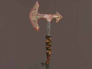 battle axe polys and tris 3D Model