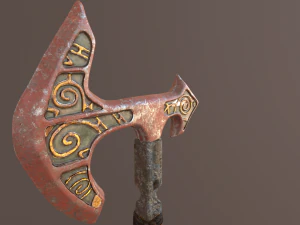 battle axe polys and tris 3D Model