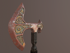 battle axe polys and tris Modelo 3D