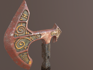 battle axe poly Modello 3D