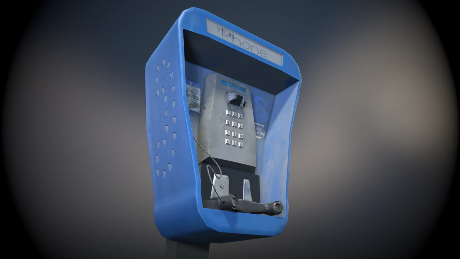 stylized payphone 3D Model .c4d .max .obj .3ds .fbx .stl .blend 
