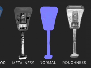 stylized payphone 3D 모델