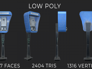 stylized payphone 3D 모델
