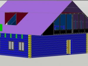 log house Model 3D