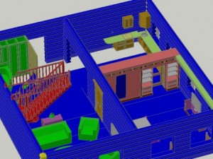 log house Model 3D