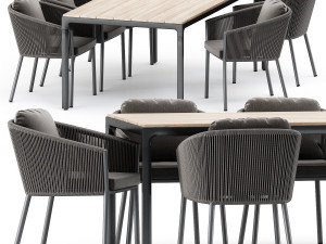 omer armchair by akulaliving and illum table by tribu Modello 3D