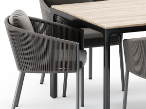 omer armchair by akulaliving and illum table by tribu Modèle 3D