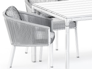 omer armchair by akulaliving and illum table by tribu Modèle 3D