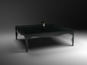 glass black table Modelo 3D