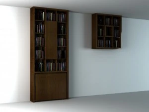 bookcase with bar and bookshelf 3D Model