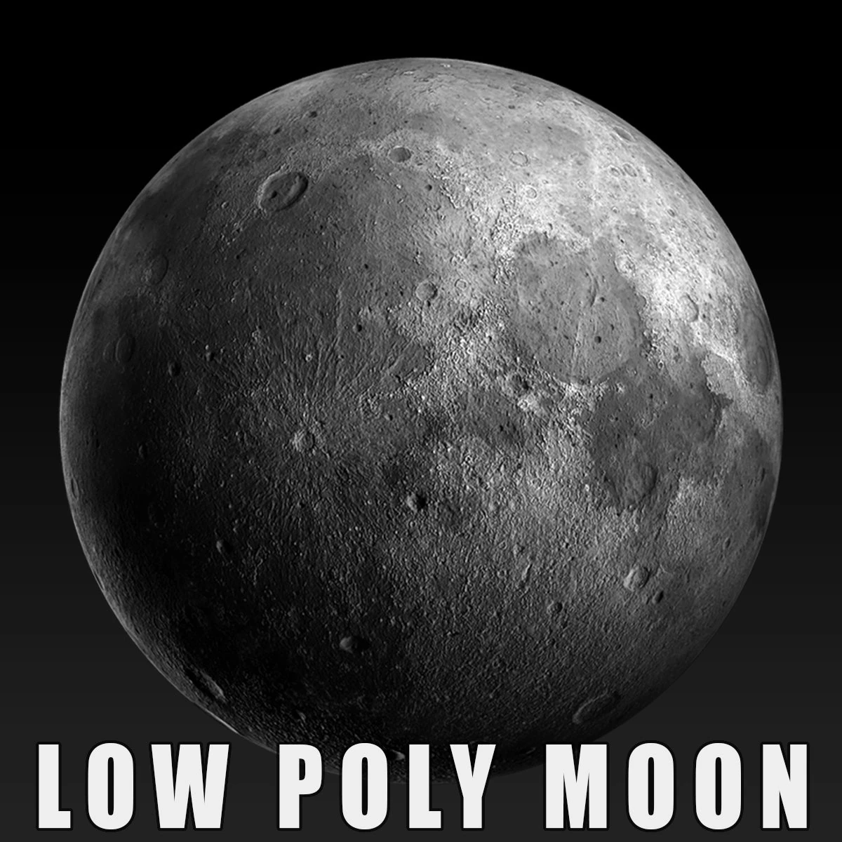 low poly moon 3D Model .c4d .max .obj .3ds .fbx .stl .blend 
