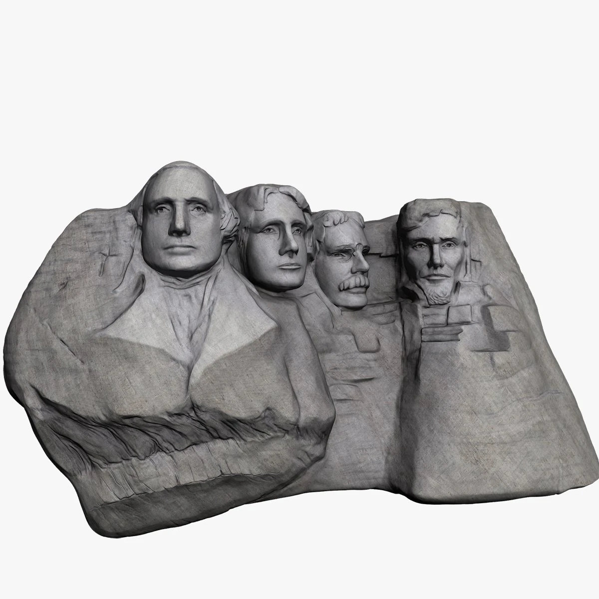 гора Рашмор 3D Модель .c4d .max .obj .3ds .fbx .stl .blend 