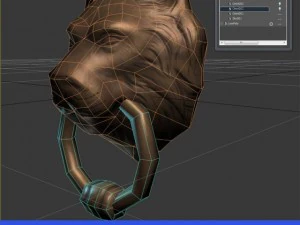 heurtoir de porte &agrave; t&ecirc;te de lion Modèle 3D