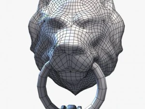 heurtoir de porte &agrave; t&ecirc;te de lion Modèle 3D